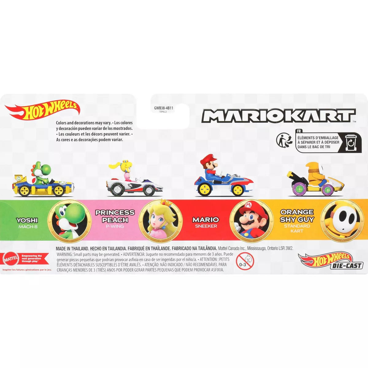 Hot Wheels Mario Kart Diecast - 4 Pk