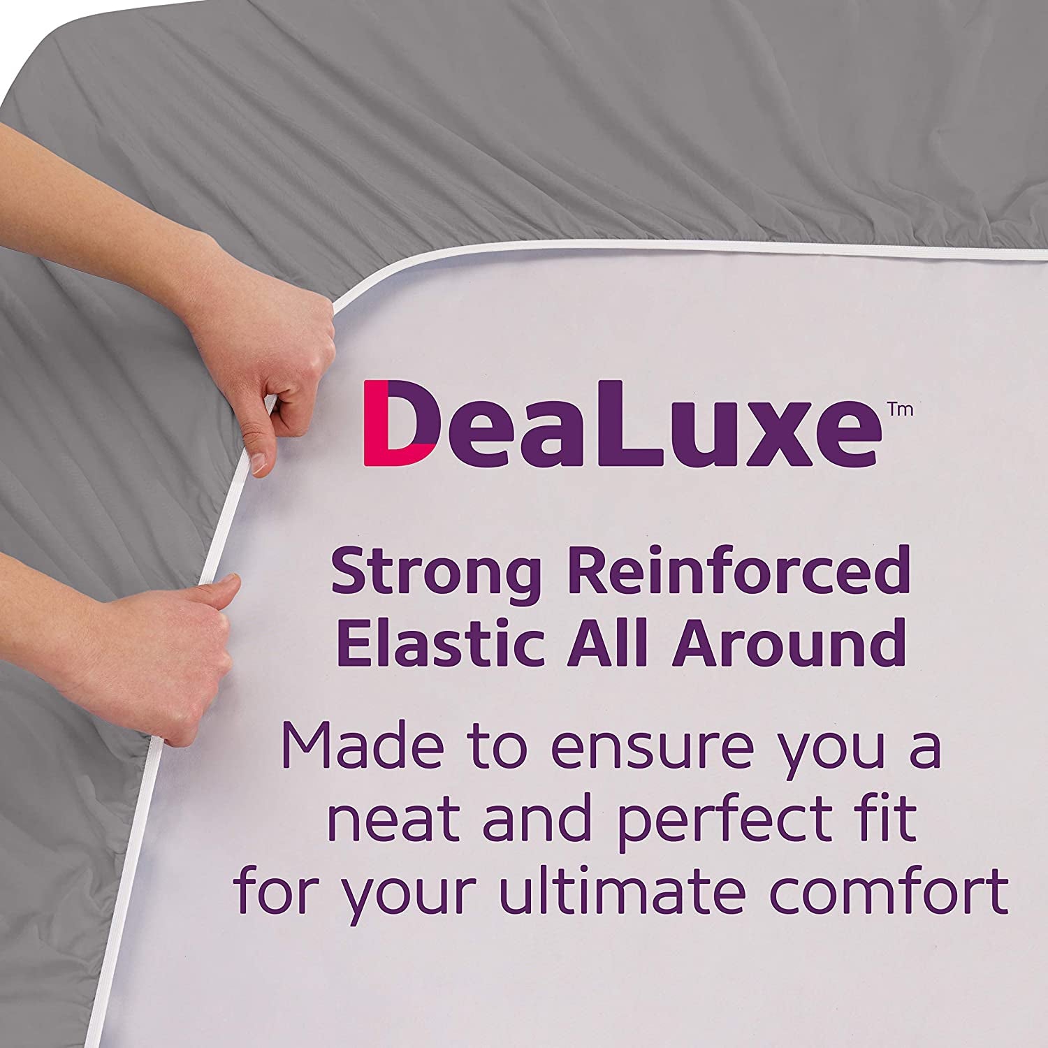 Fitted Sheets Queen Size – Queen Fitted Sheet Only Deep Pocket – Soft 21” Extra Deep Pocket Queen Fitted Sheets Fit Perfectly 17”–23” Deep Mattress & Toppers – 1 Bottom Sheet Grey Fitted Sheet Queen