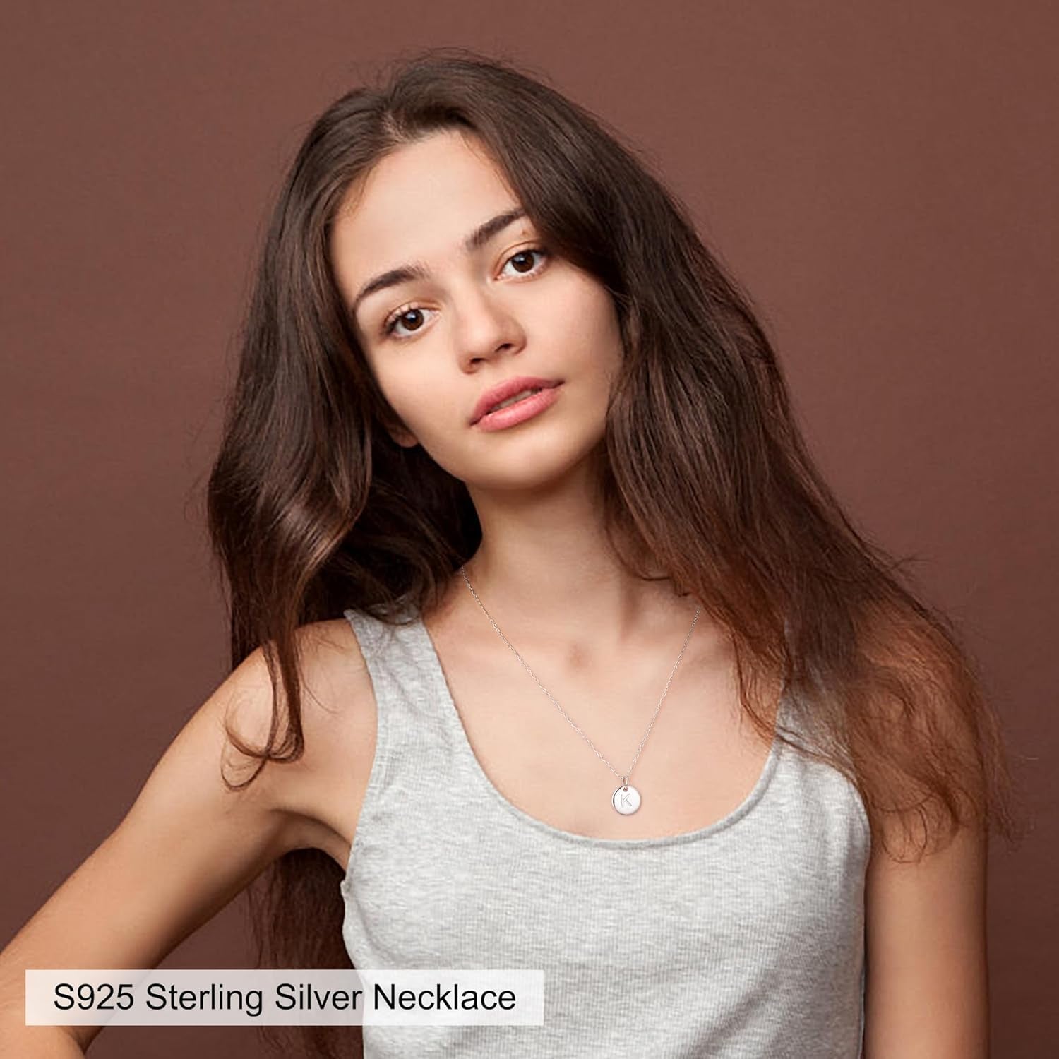Valentines Gifts for Kids Teen Girls Women - 14K Gold Plated/Rose Gold Plated/S925 Sterling Silver Disc Initial Necklaces for Girls Jewelry Birthday Valentines Gifts for Kids Girl Teens Women