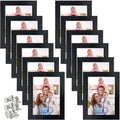 12 Pack 3.5X5 Black Picture Frame Bulk Set for Desktop Display or Wall Mounting