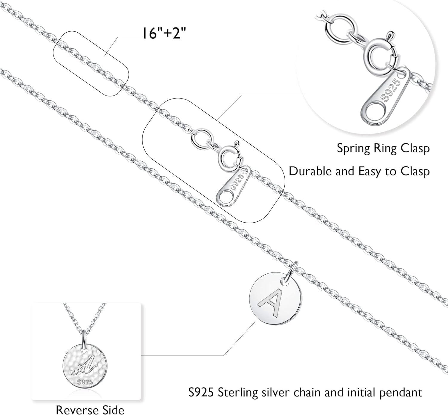 Valentines Gifts for Kids Teen Girls Women - 14K Gold Plated/Rose Gold Plated/S925 Sterling Silver Disc Initial Necklaces for Girls Jewelry Birthday Valentines Gifts for Kids Girl Teens Women