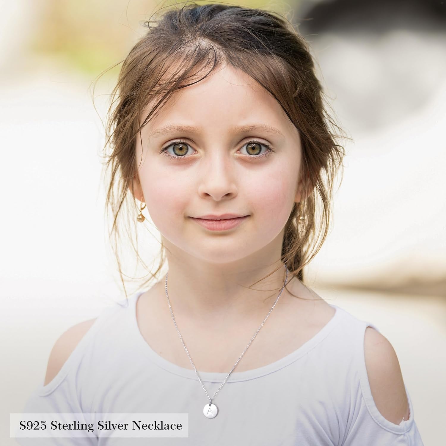 Valentines Gifts for Kids Teen Girls Women - 14K Gold Plated/Rose Gold Plated/S925 Sterling Silver Disc Initial Necklaces for Girls Jewelry Birthday Valentines Gifts for Kids Girl Teens Women