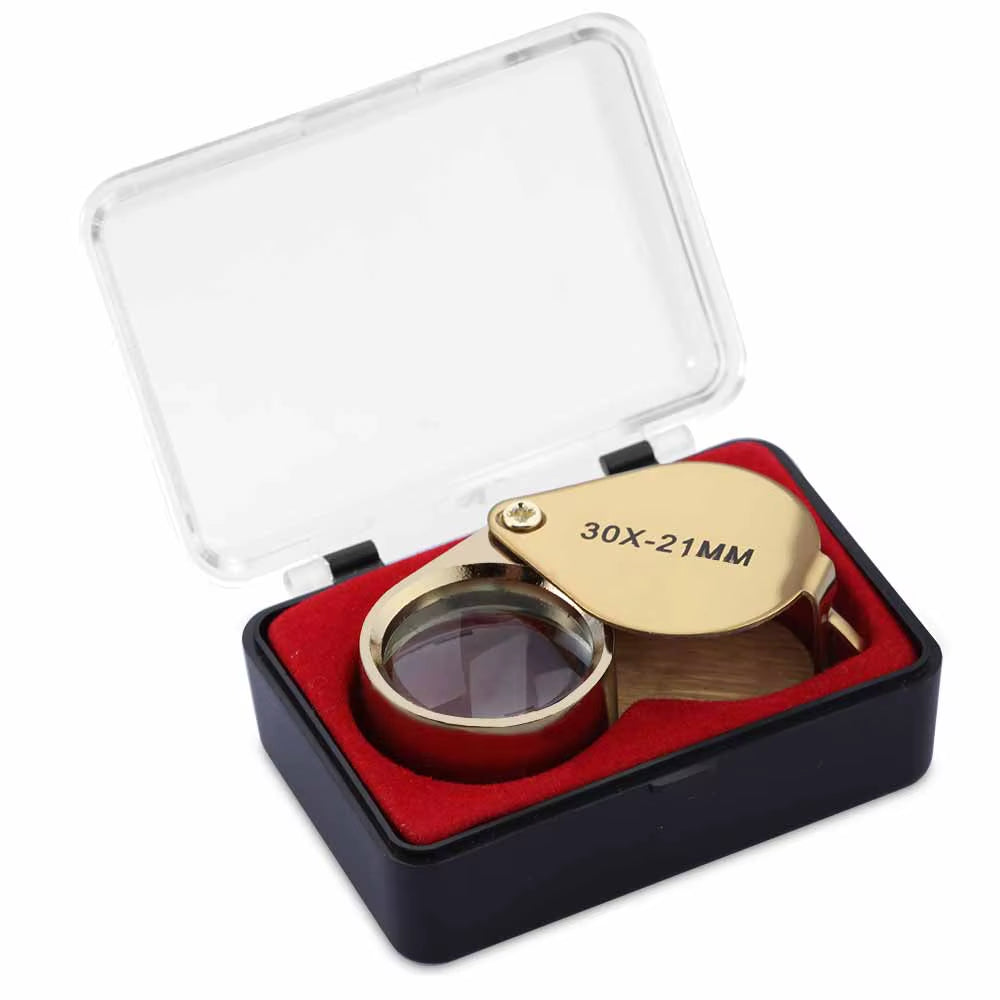 Metal Jewelry Magnifying Glass Jewelers Eye Tool Jewellery Folding Loupe Glass Lens Magnifying Triplet Glass Jewelry Diamond