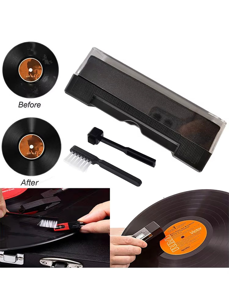 3 Pcs Vinyl Record Cleaner Kit Record Player Cleaning Kit Record Cleaner Cleaning Brush Set Vinyl Record Cleaning Brush Set