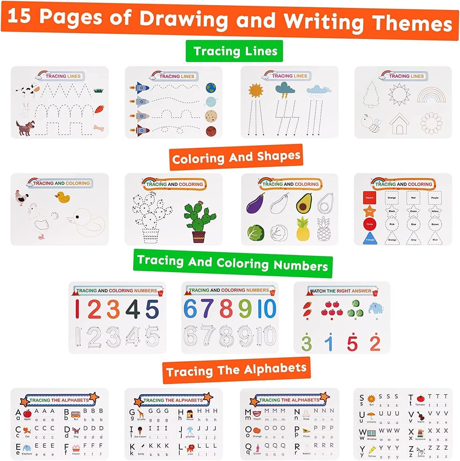 Busy Book for Kids, Montessori Preschool Learning Activities,30 Themes Book with 8 Marker, Workbook Activity Binder/Toys for Toddlers 1-3, Autism Learning Materials and Tracing Coloring Book