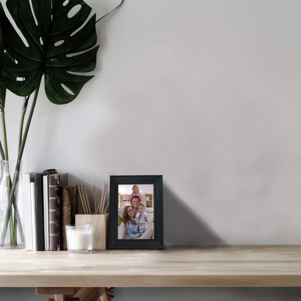 12 Pack 3.5X5 Black Picture Frame Bulk Set for Desktop Display or Wall Mounting