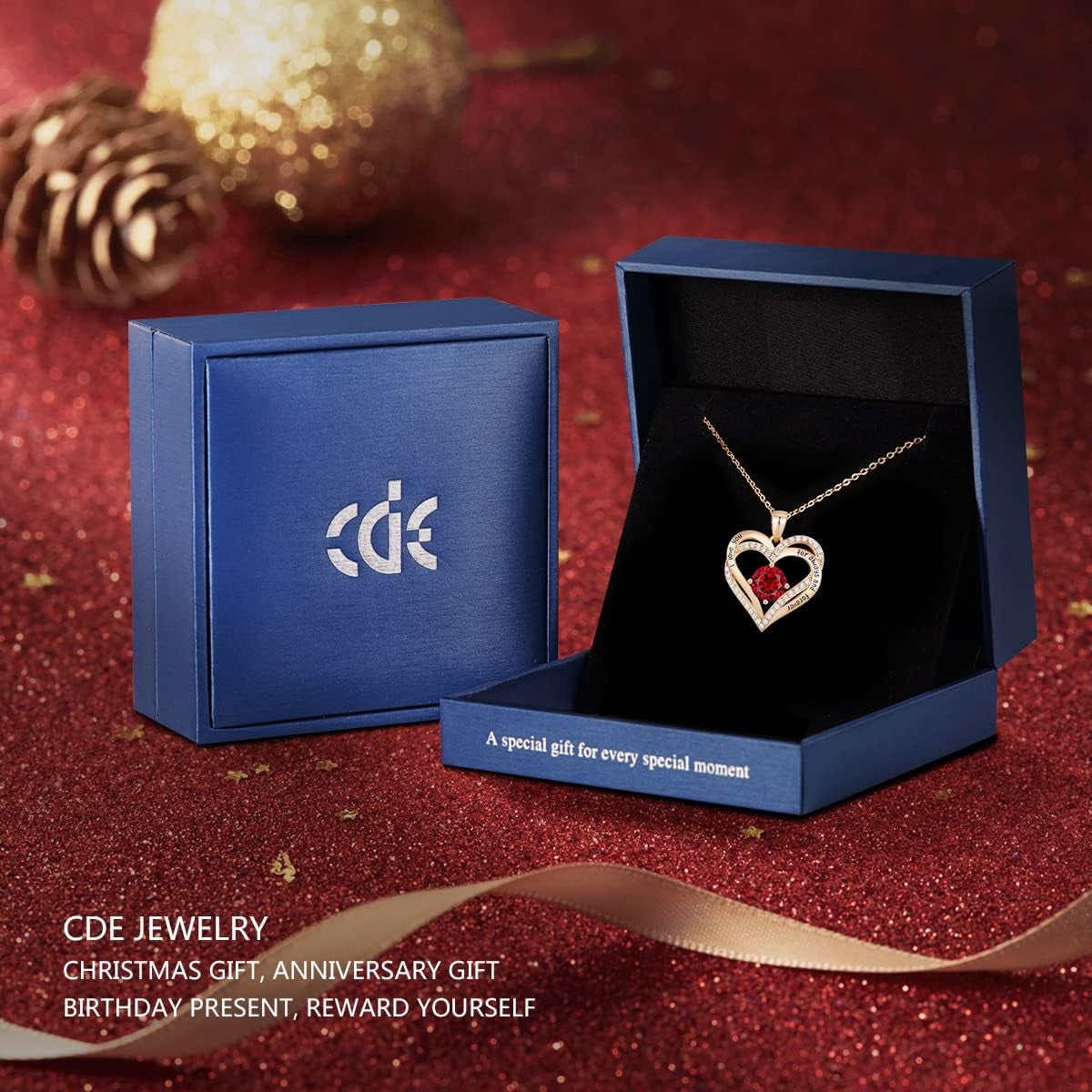 Forever Love Heart Pendant Necklaces for Women 925 Sterling Silver with Birthstone Zirconia, Birthday Christmas Jewelry Gift for Women Girls